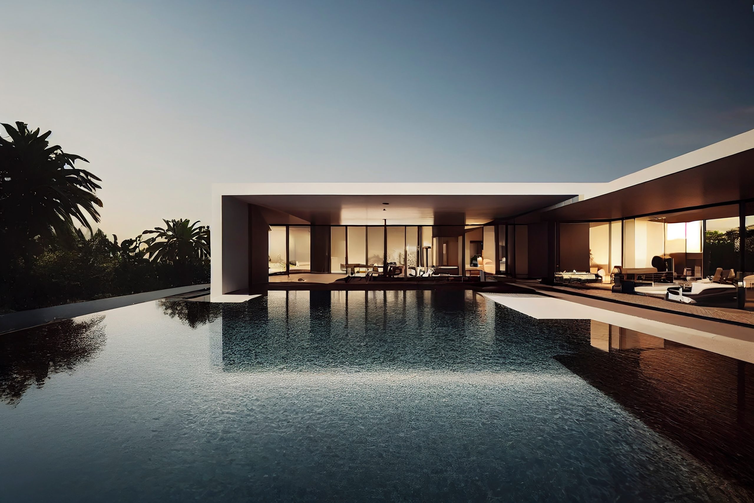 Modern luxury home with infinity pool at sunset – Global Luxury real estate